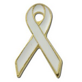 White Awareness Ribbon Lapel Pin